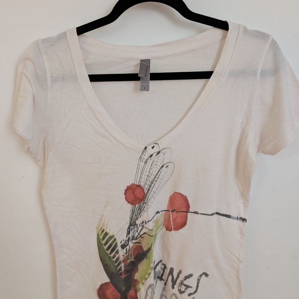 Next Level Apparel Cream Graphic Tee with Red Accents
